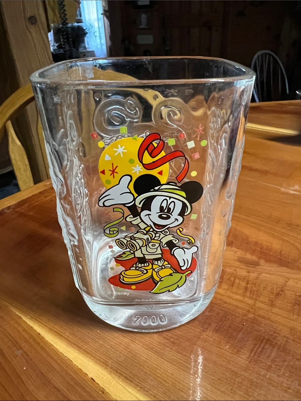 Vtg McDonald’s Disney Glass 2000 Animal Kingdom Mickey Safari Celebration